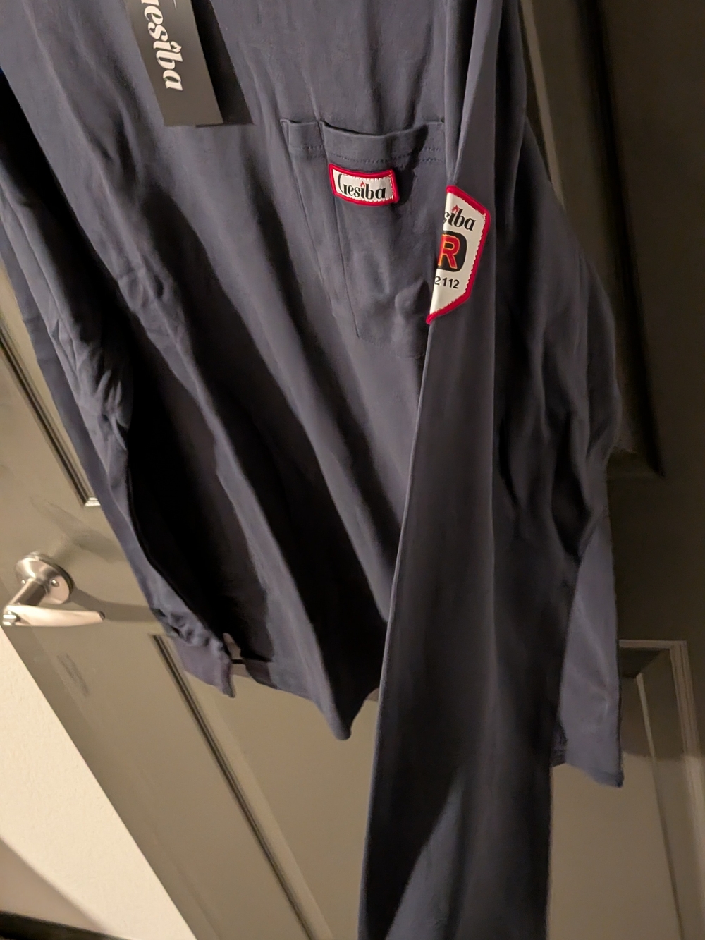 Men’s Long-Sleeve Work Shirt - Navy NEW WITH TAGS - Picture 8 of 12